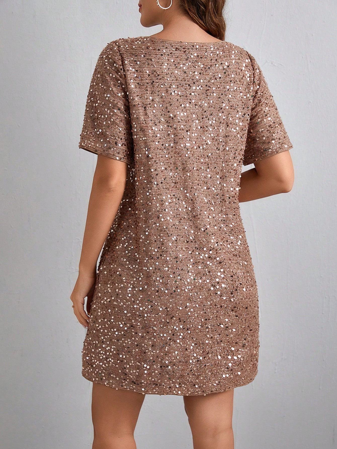 Women's Sparkly Short Sleeve Party Dress