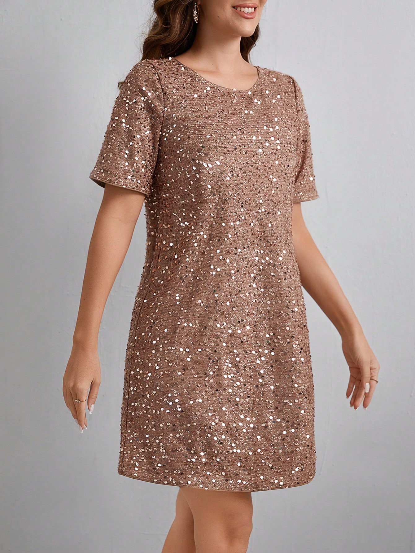 Women's Sparkly Short Sleeve Party Dress