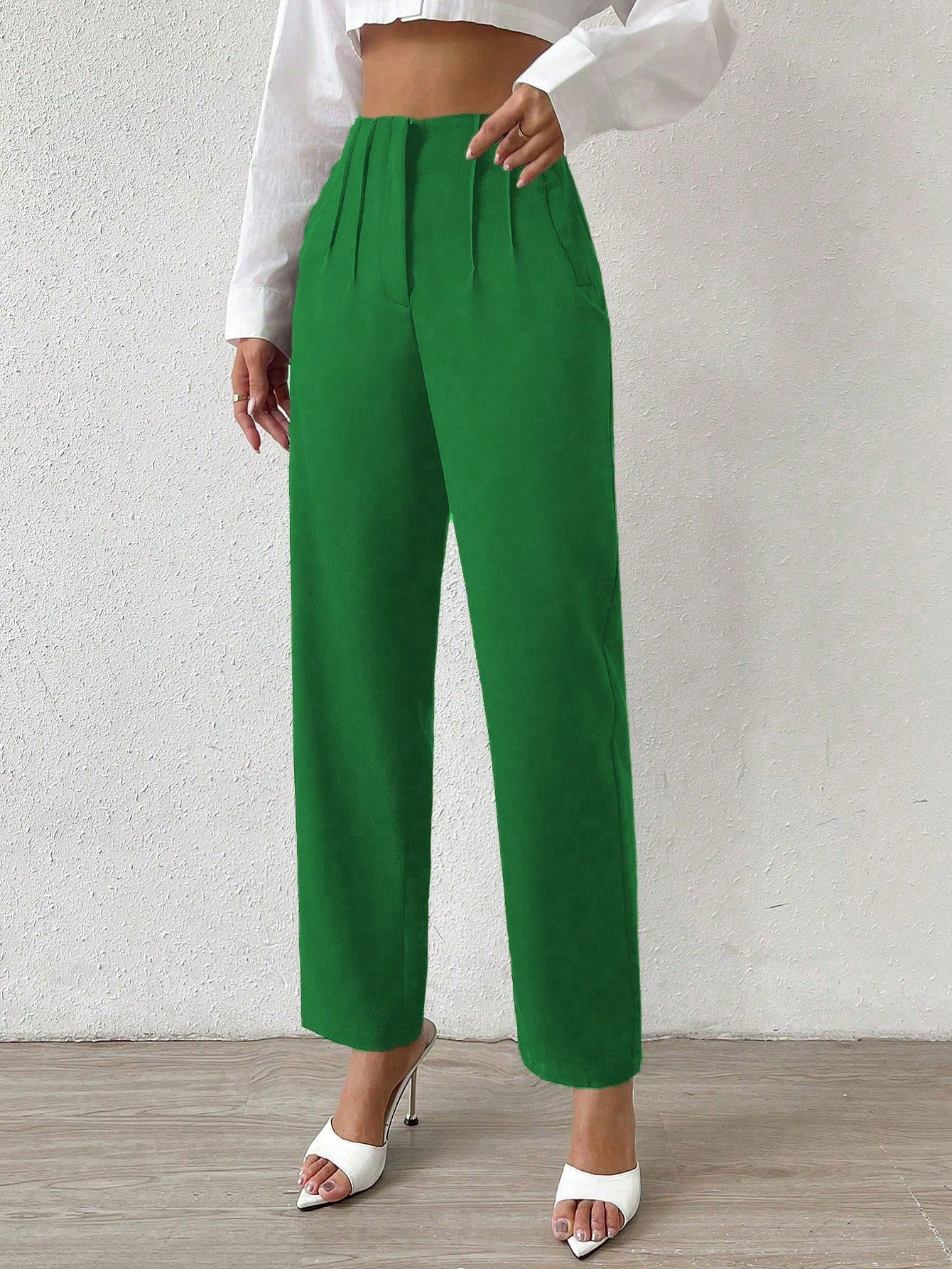 Solid Color High Waist Pants