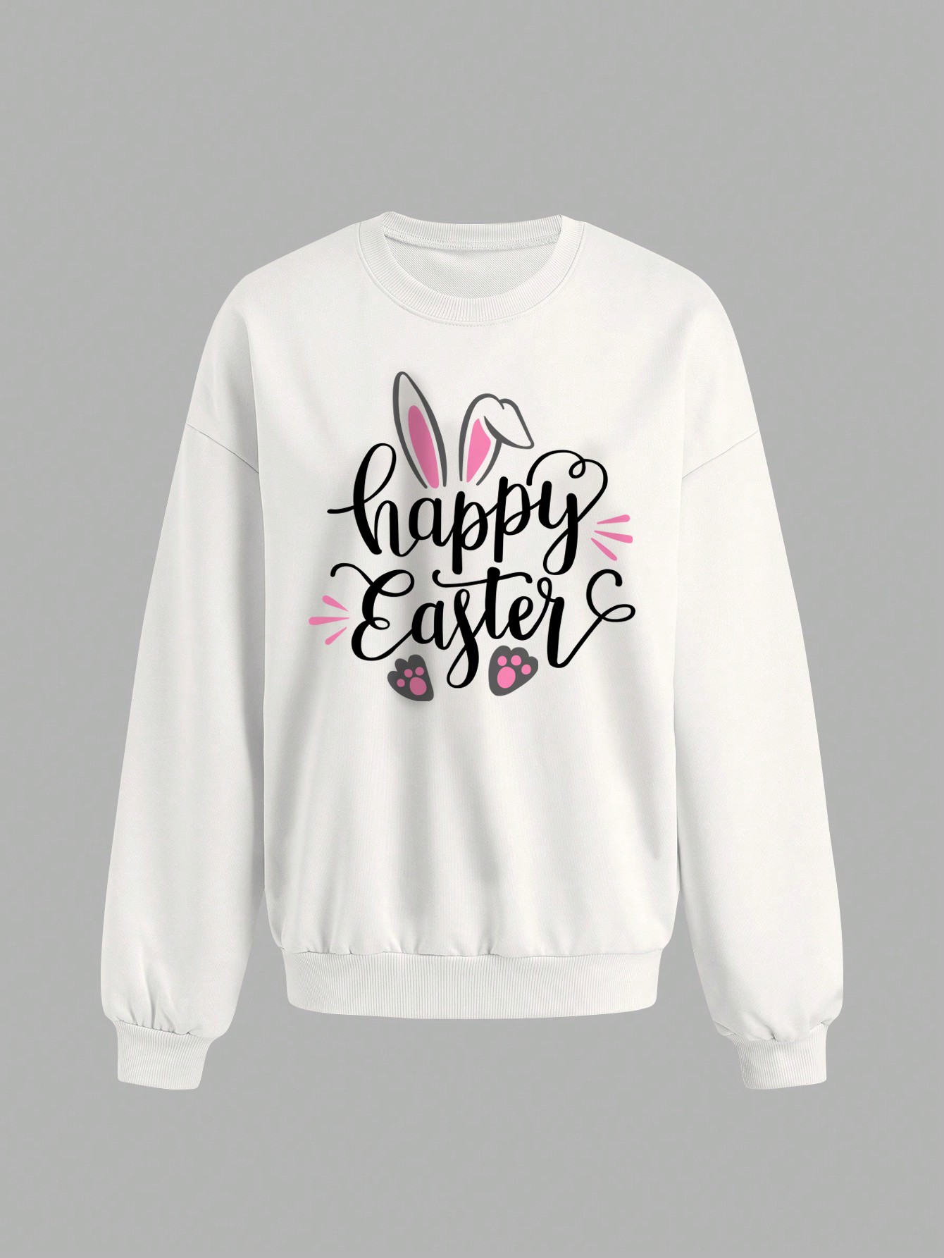 Qutie Women's Easter Slogan Printed Sweatshirt