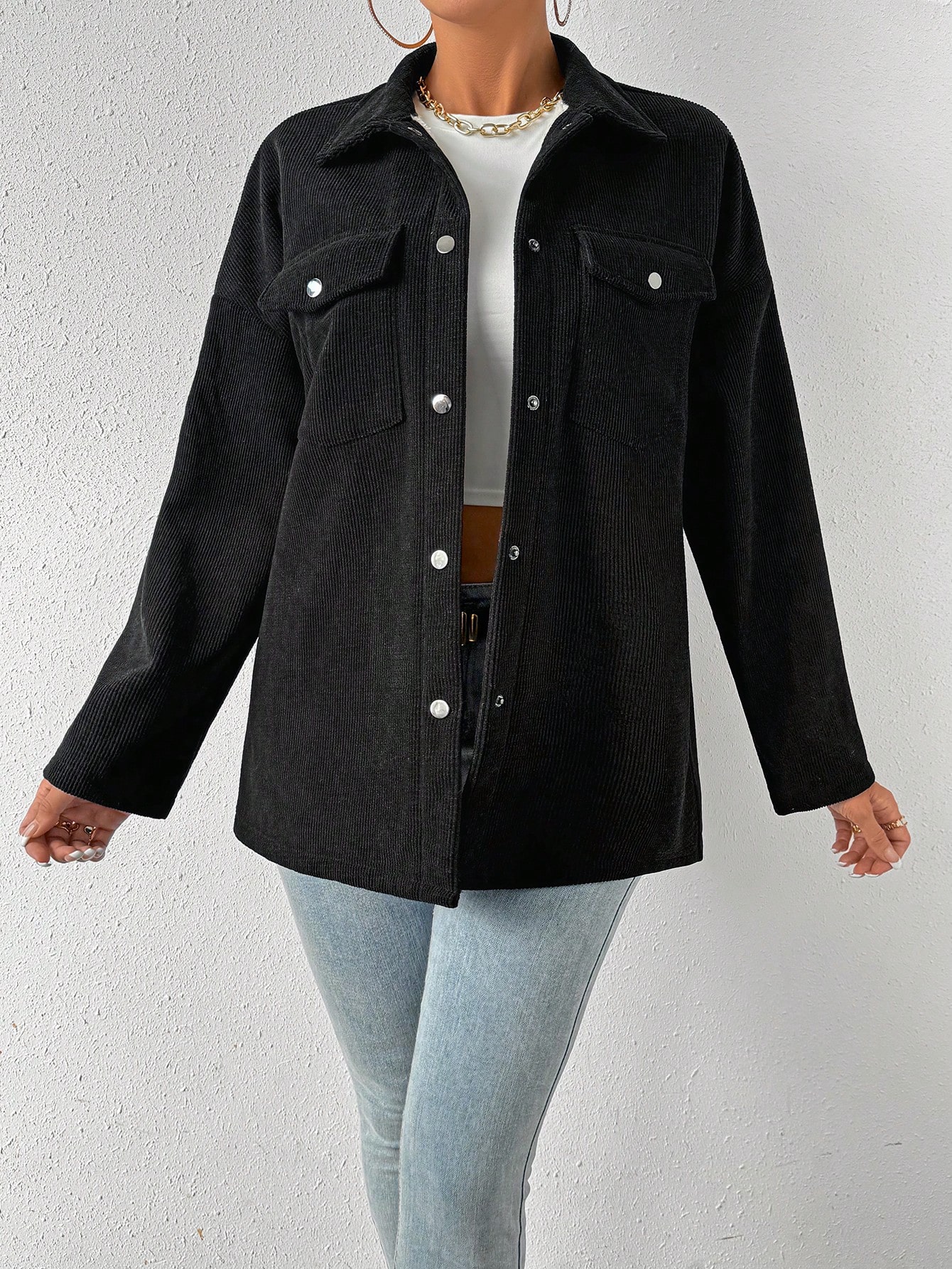 Unity Flap Pocket Drop Shoulder Thermal Lined Button Front Coat