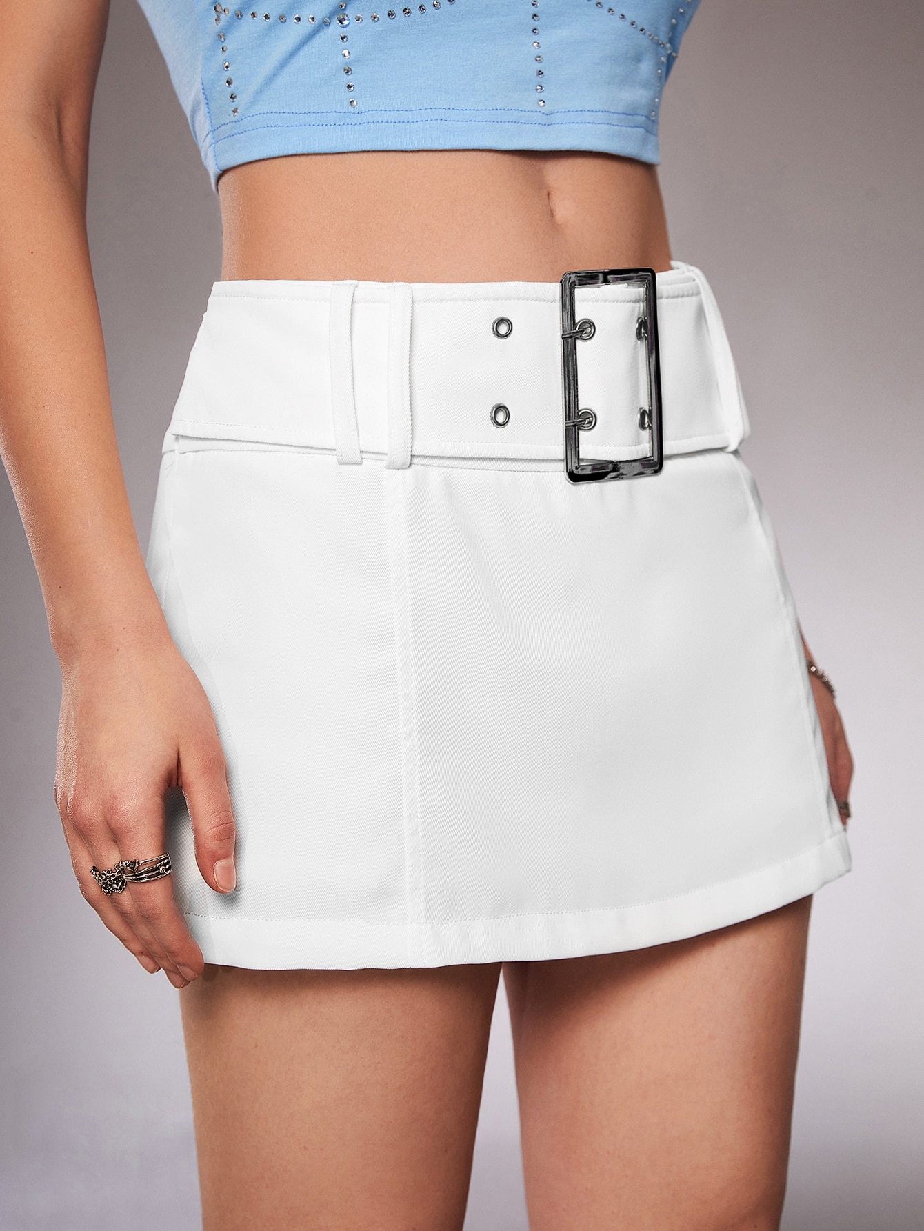 ICON Low Rise Buckled Detail Skirt