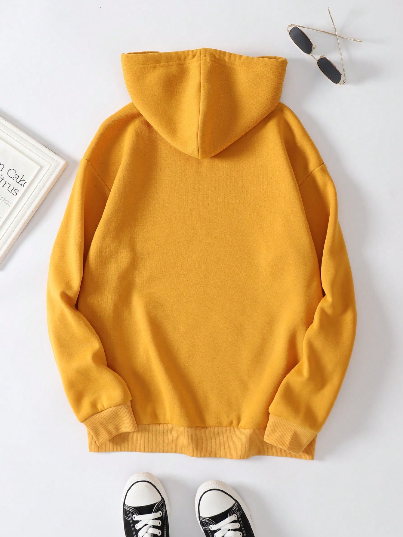 Solid Thermal Lined Hooded Sweatshirt