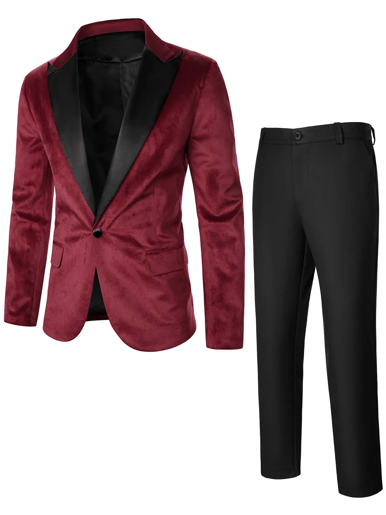 Manfinity AFTRDRK Men Lapel Neck Single Button Blazer & Suit Pants