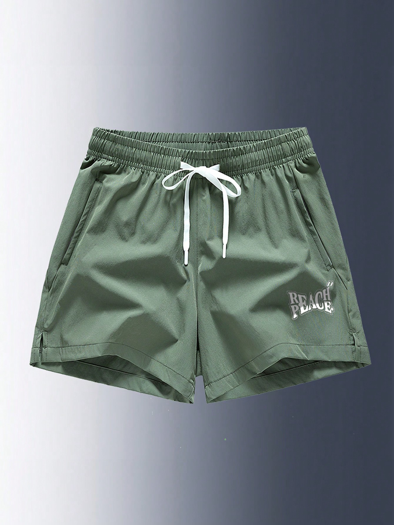 Men Letter Graphic Drawstring Waist Shorts