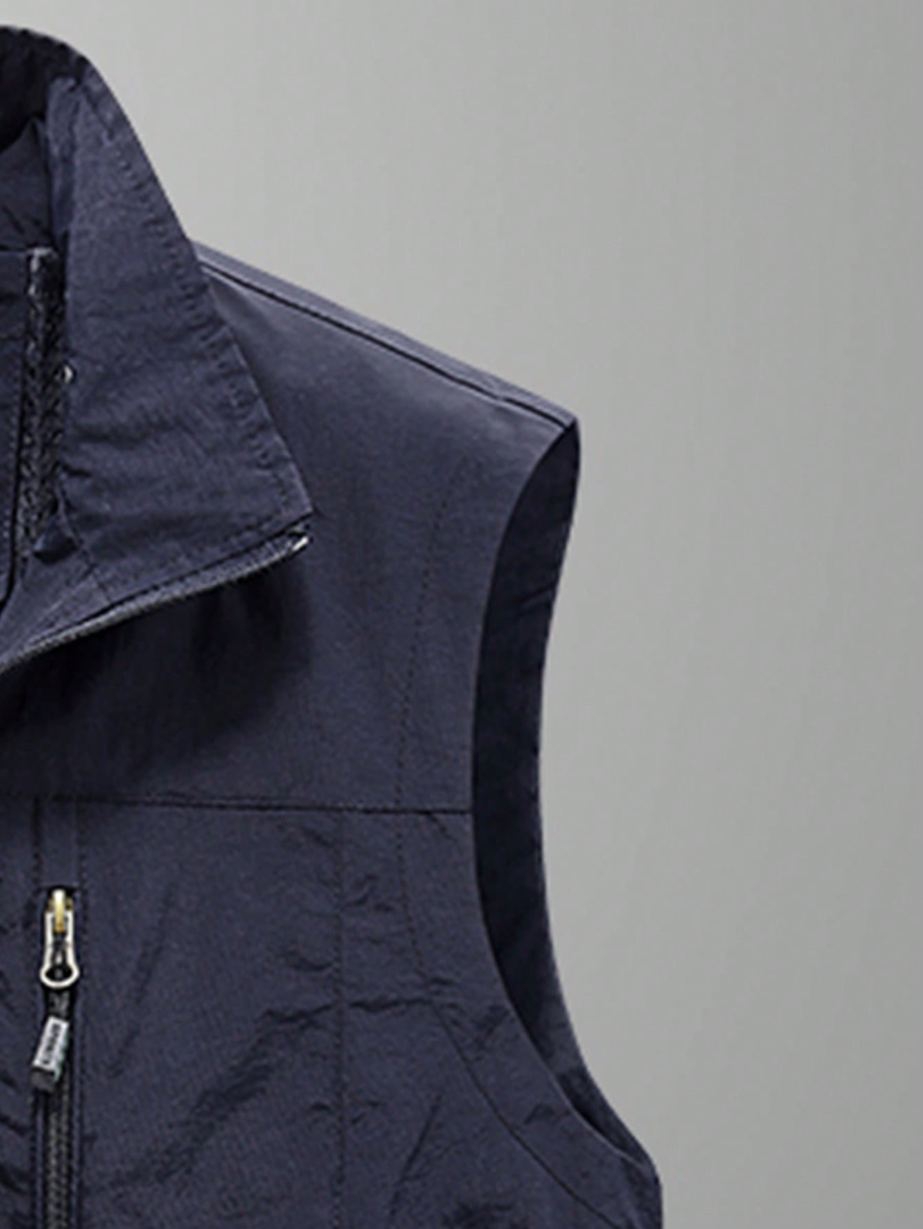 Dark Blue Zipper Pocket Vest