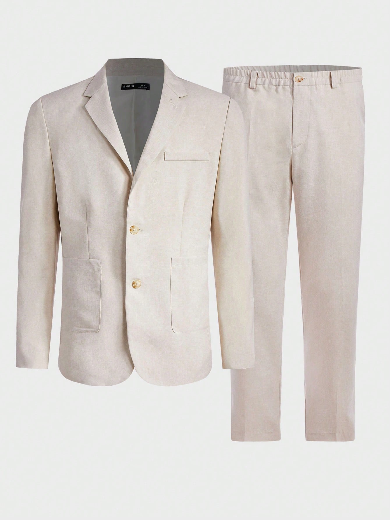 Manfinity Mode Men Solid Single Breasted Blazer & Suit Pants