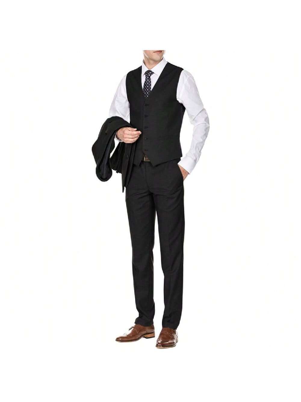 Men's Signature 3-Piece Slim Fit Suits (Black, Navy, Charcoal)