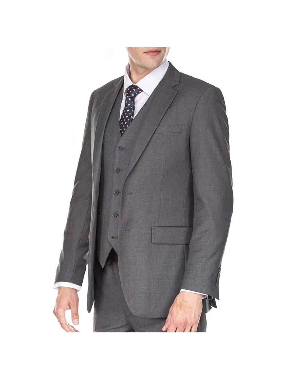 Men's Signature 3-Piece Slim Fit Suits (Black, Navy, Charcoal)