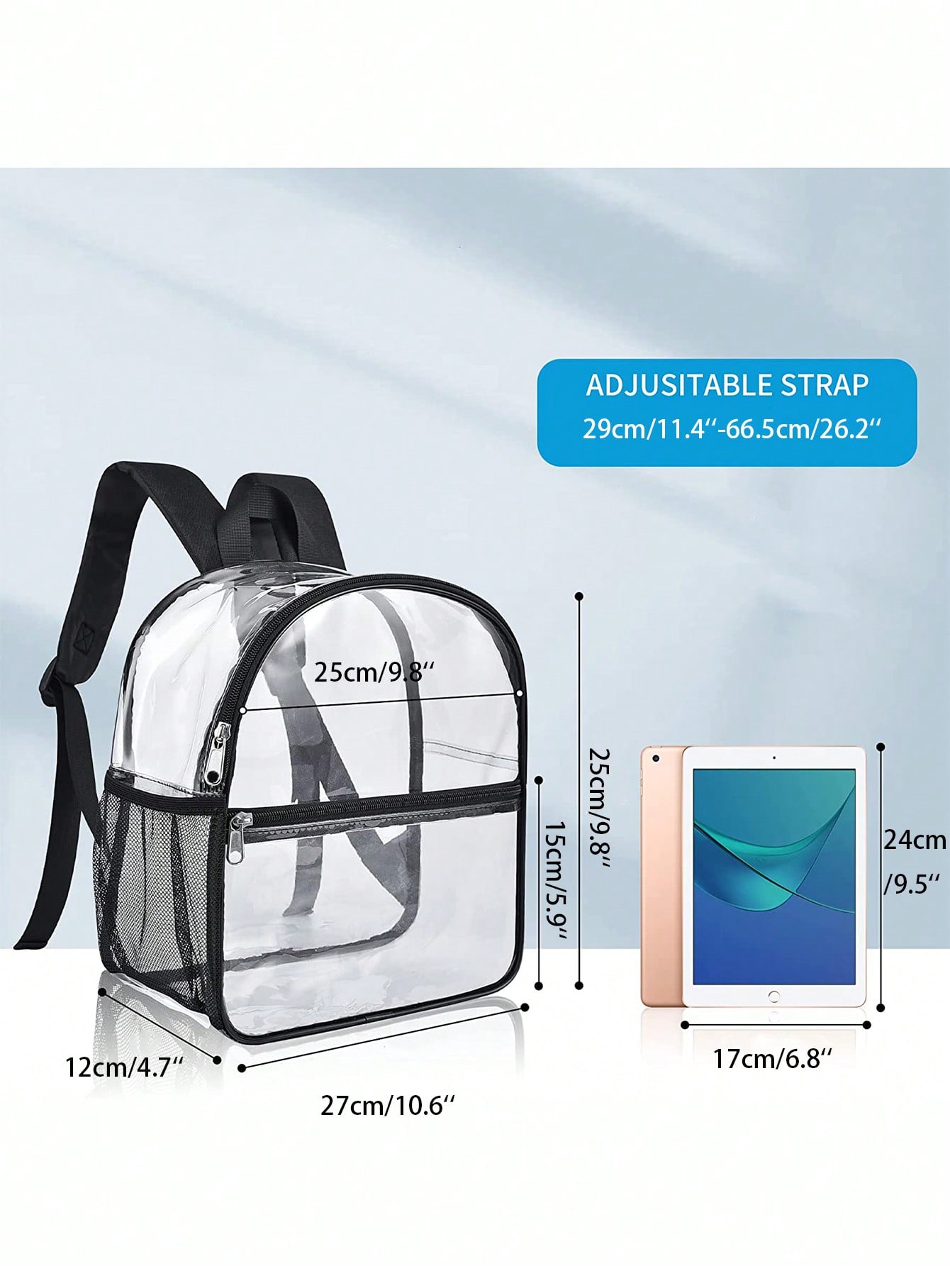 Clear Backpack Stadium Approved, Clear Backpack Heavy Duty With Wider Shoulder Straps, Clear Mini Backpack For Concert Sport Eve