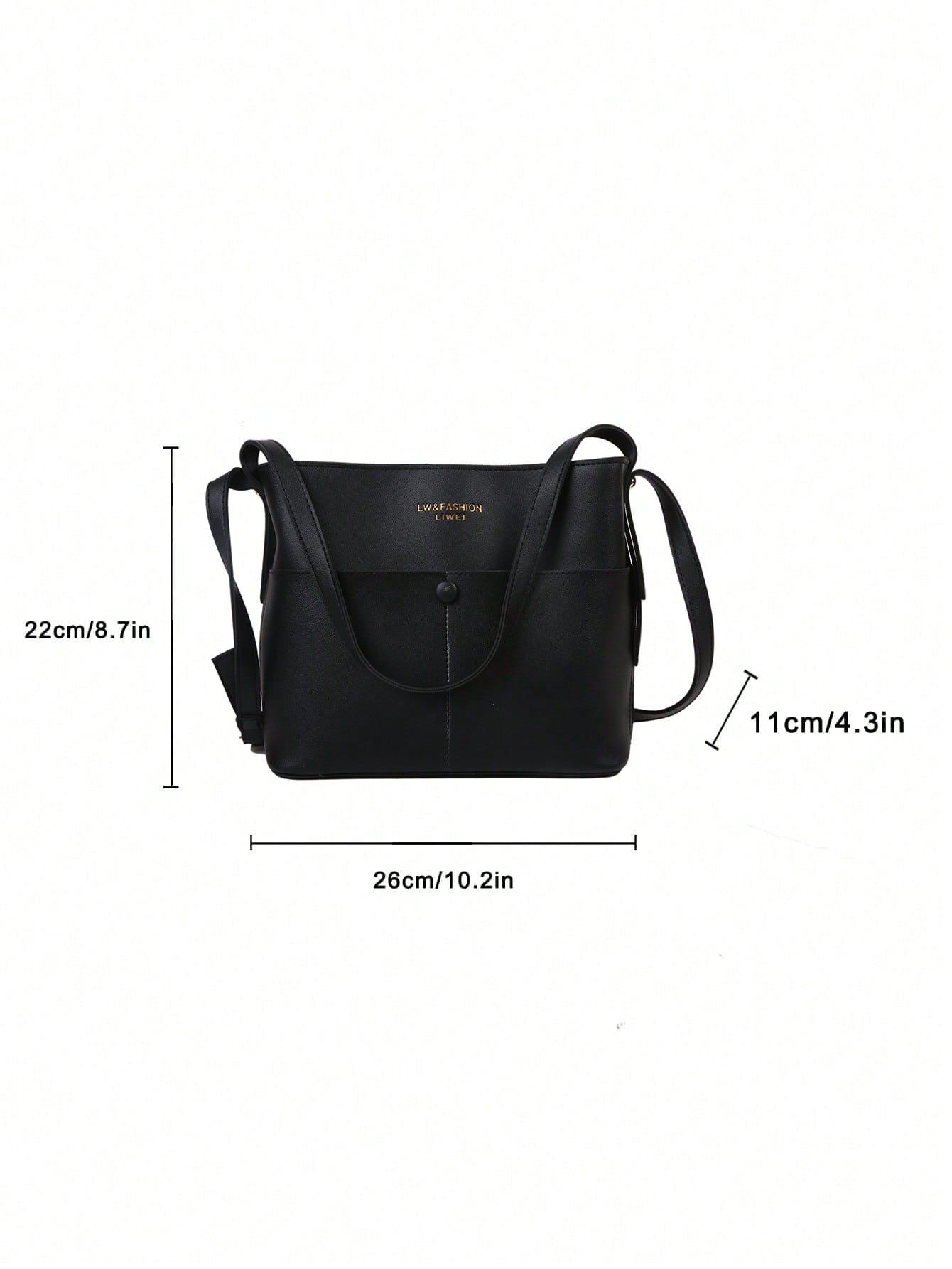 1pc Black Pu Leather Women's Shoulder Bag With Multiple Pockets And Compartments For Daily Commute And Dating, Can Be Carried As