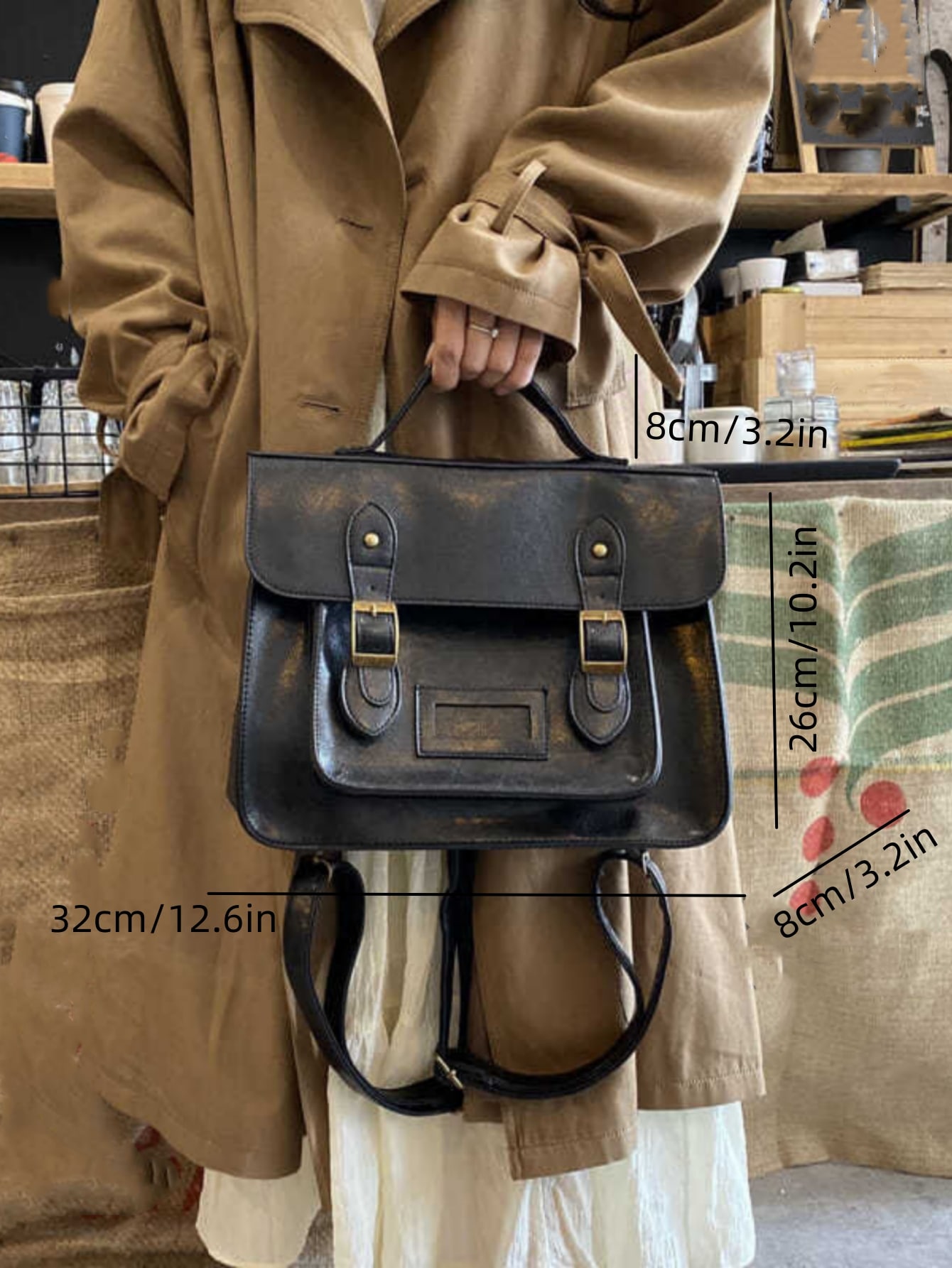 Youthful College Style Sweet Retro Women's Bag: Shoulder Bag, Handbag, Cross-Body Bag, Briefcase, Computer Bag, Ins-Style, Brown