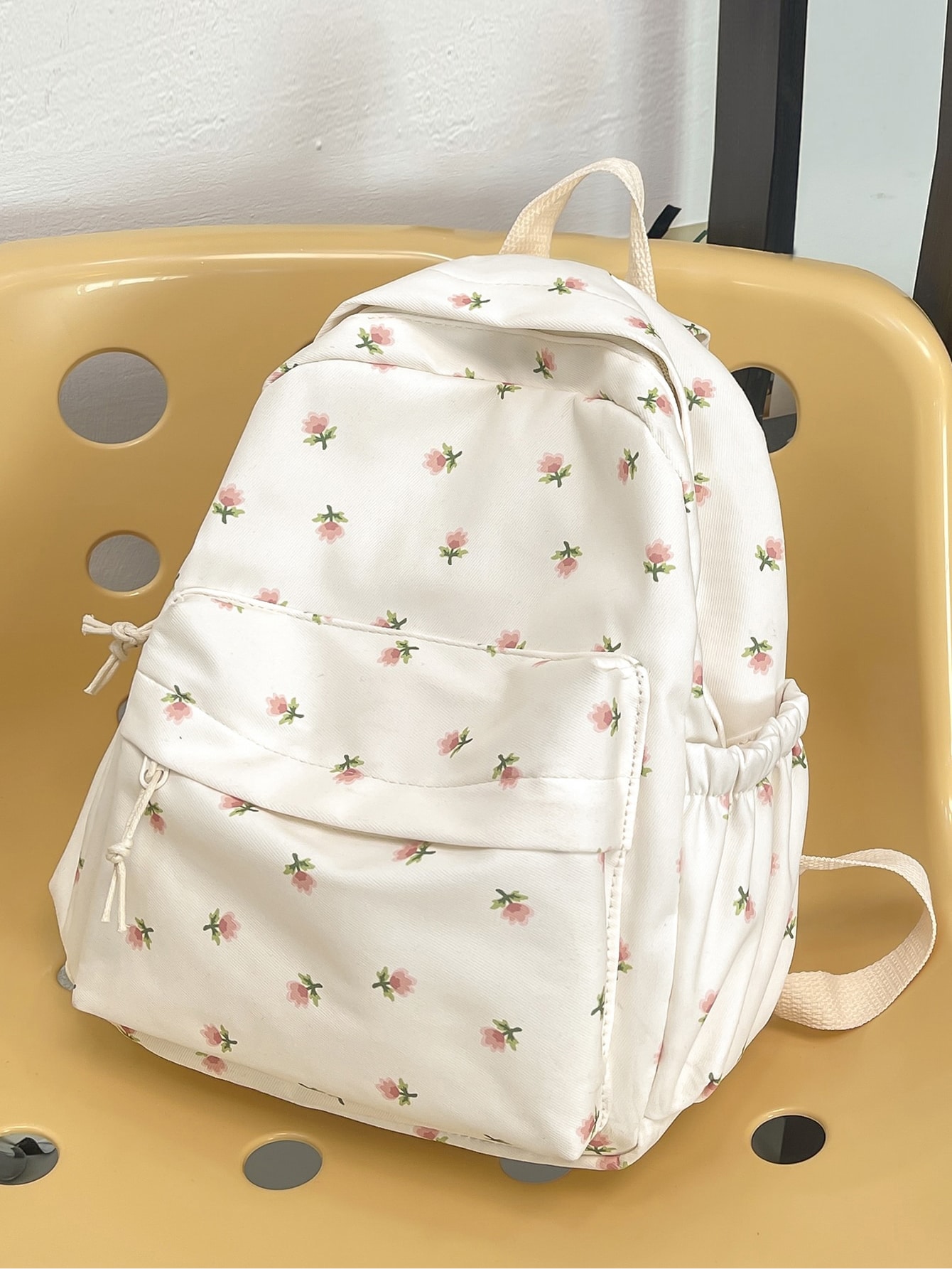 Lightweight,Business Casual Floral Pattern Functional Backpack, Laptop Backpack For Women, Large Capacity Travel Anti-Theft Bag 