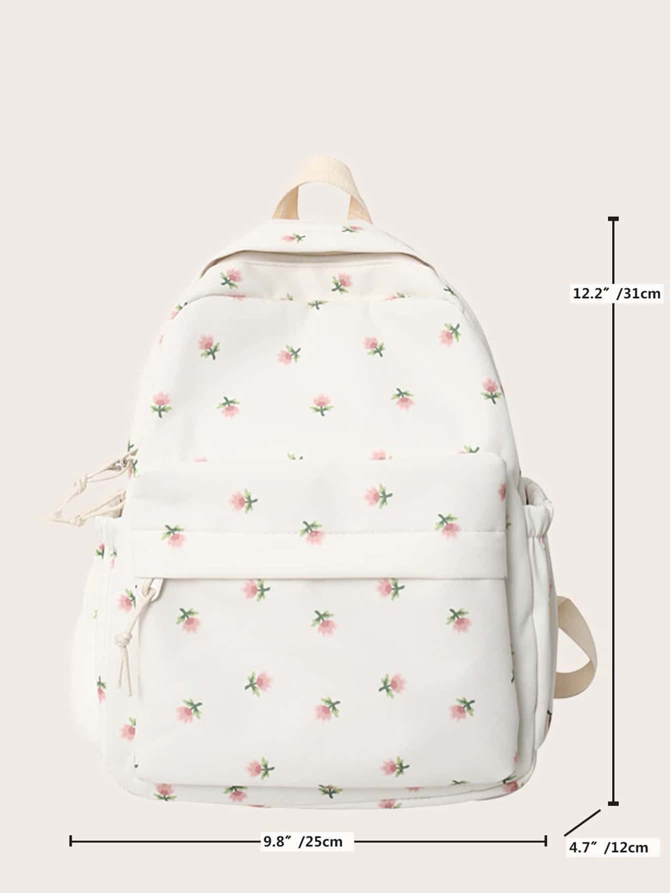 Lightweight,Business Casual Floral Pattern Functional Backpack, Laptop Backpack For Women, Large Capacity Travel Anti-Theft Bag 