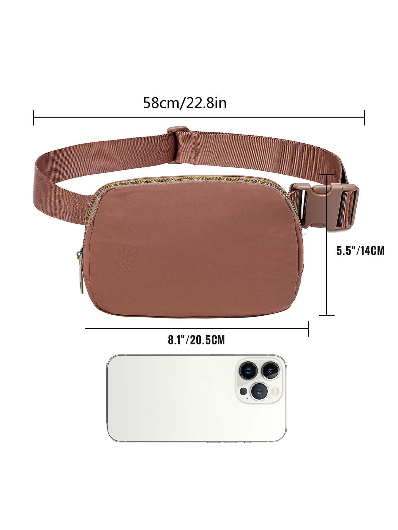 Minimalist Zipper Fanny Pack, Mothers Day Gift For Mom Perfect For Outdoor Travel Sports, Lightweight, Portable