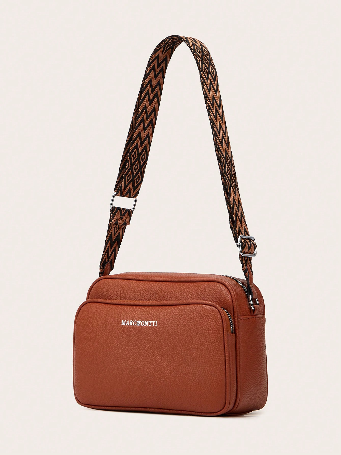 Brown Fashionable Minimalist Ladies' Crossbody Bag