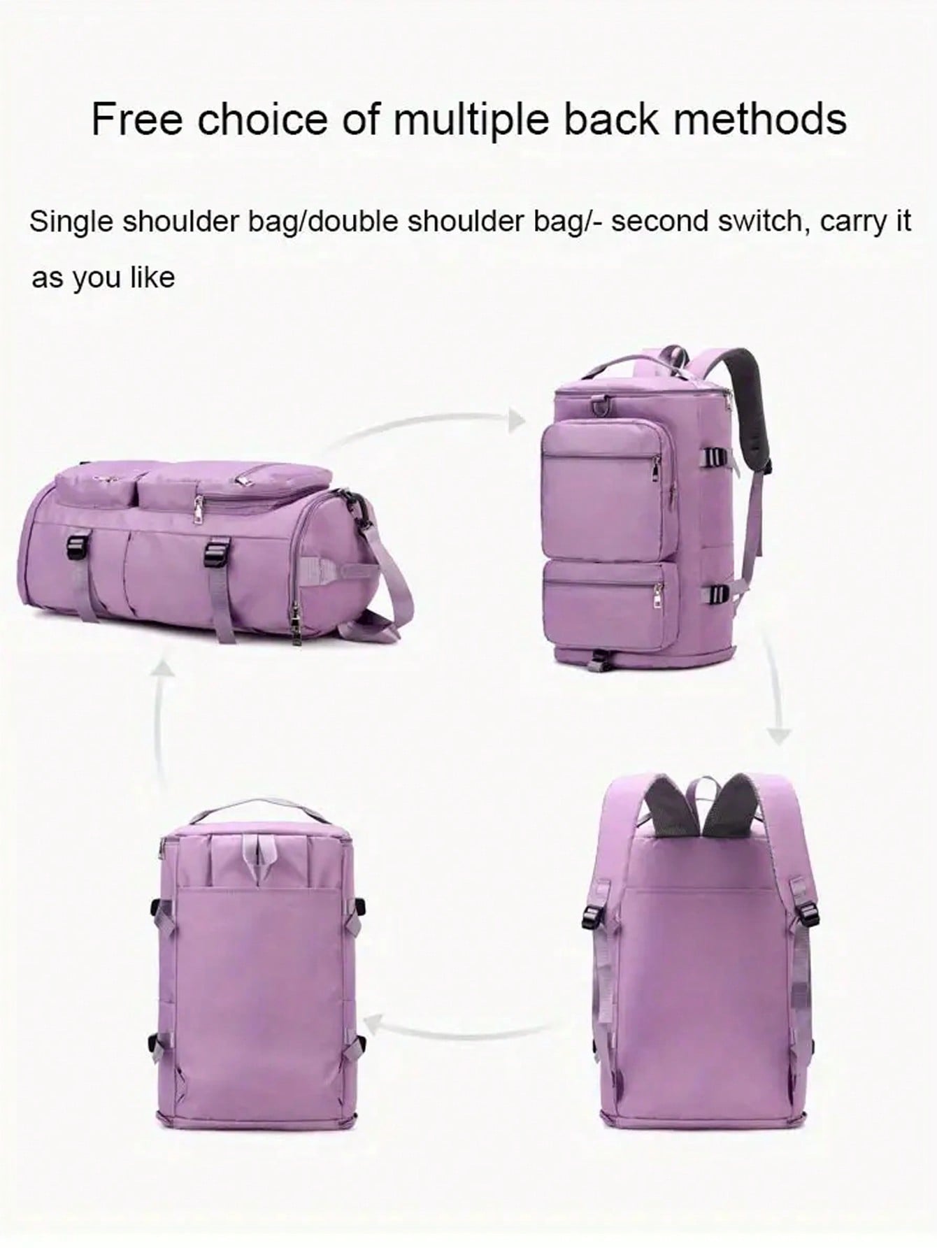 Large-Capacity Single-Shouldered Simple Waterproof Double-Back Duffel Bag