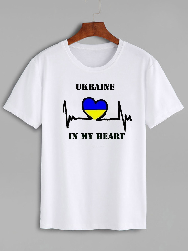 Футболка жіноча біла Ukraine in my heart-2