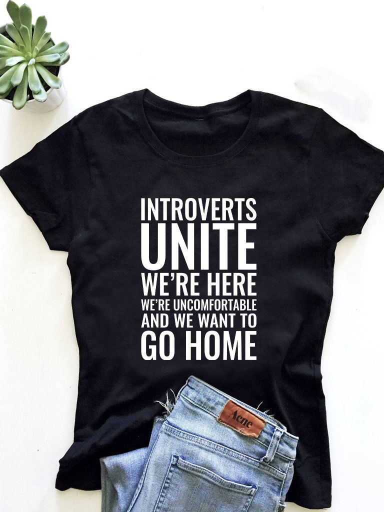 Футболка чоловіча чорна Introverts unite