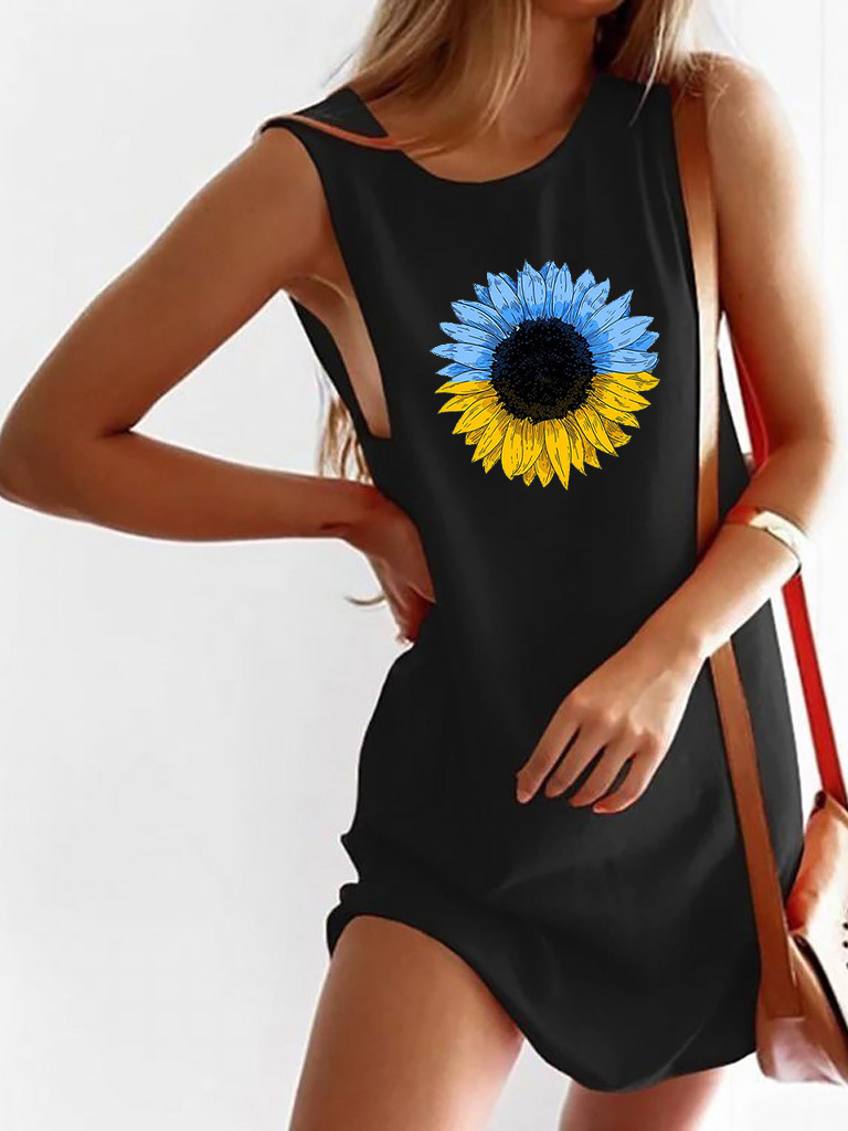 Сукня-майка чорна Patriotic sunflower