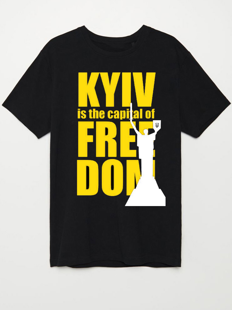 Футболка чоловіча чорна Kyiv (yellow)