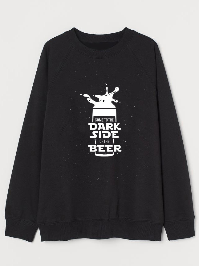 Світшот чоловічий чорний The dark side of beer