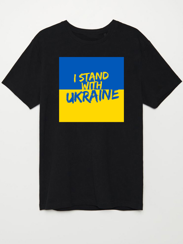 Футболка чоловіча чорна I stand with Ukraine-2