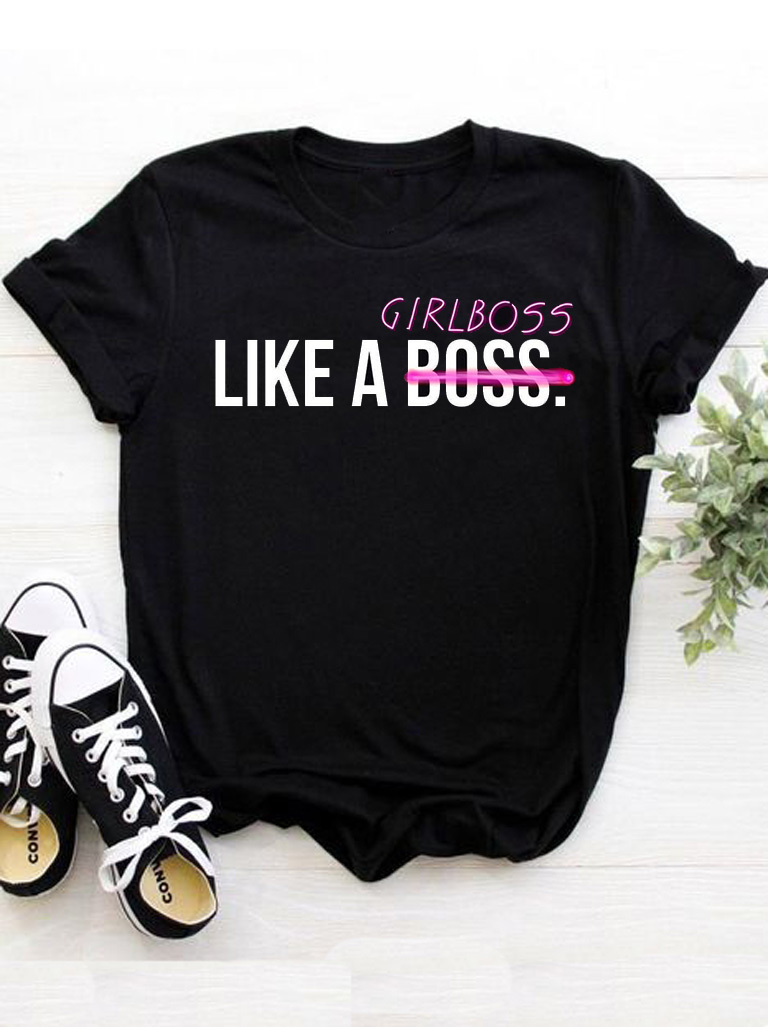 Футболка чорна Like a girlboss