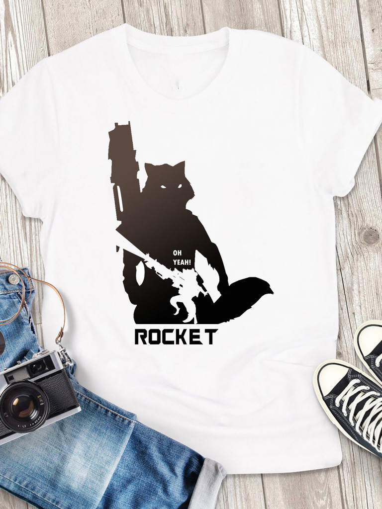 Футболка чоловіча біла Oh yeah, Rocket 