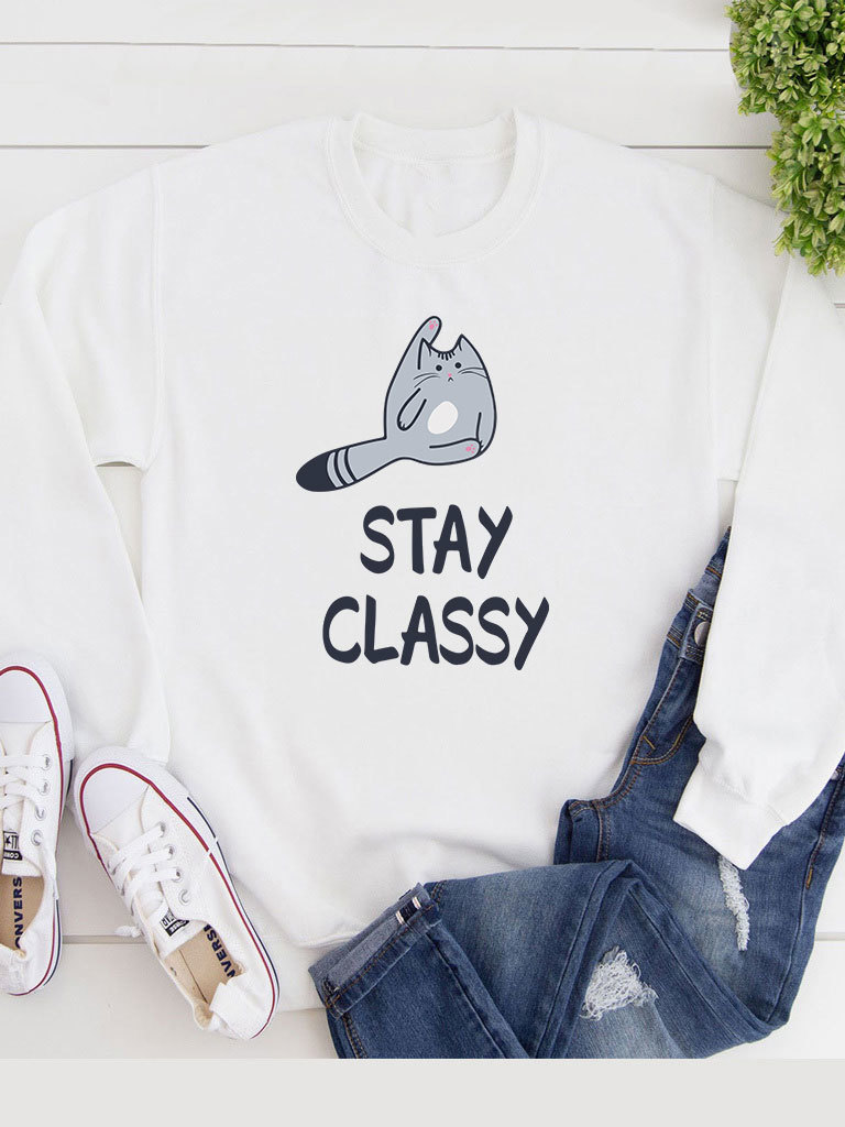 Світшот жіночий білий Stay classy