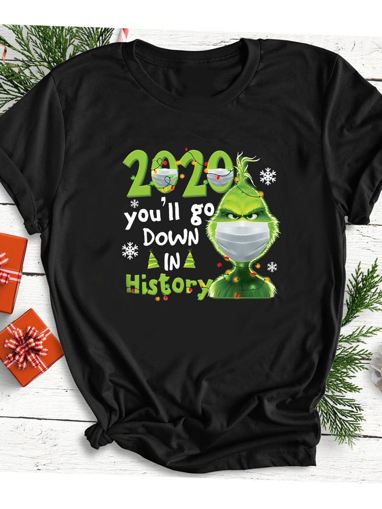 Футболка жіноча чорна 2020 you'll go down in history