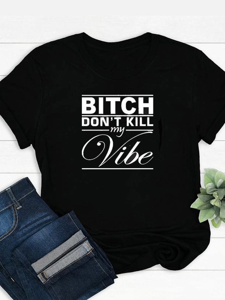 Футболка чоловіча чорна Bitch don't kill my vibe