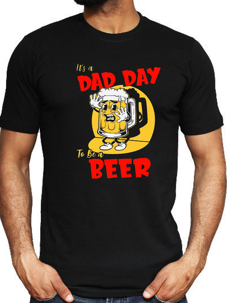 Футболка чоловіча чорна Dad day beer