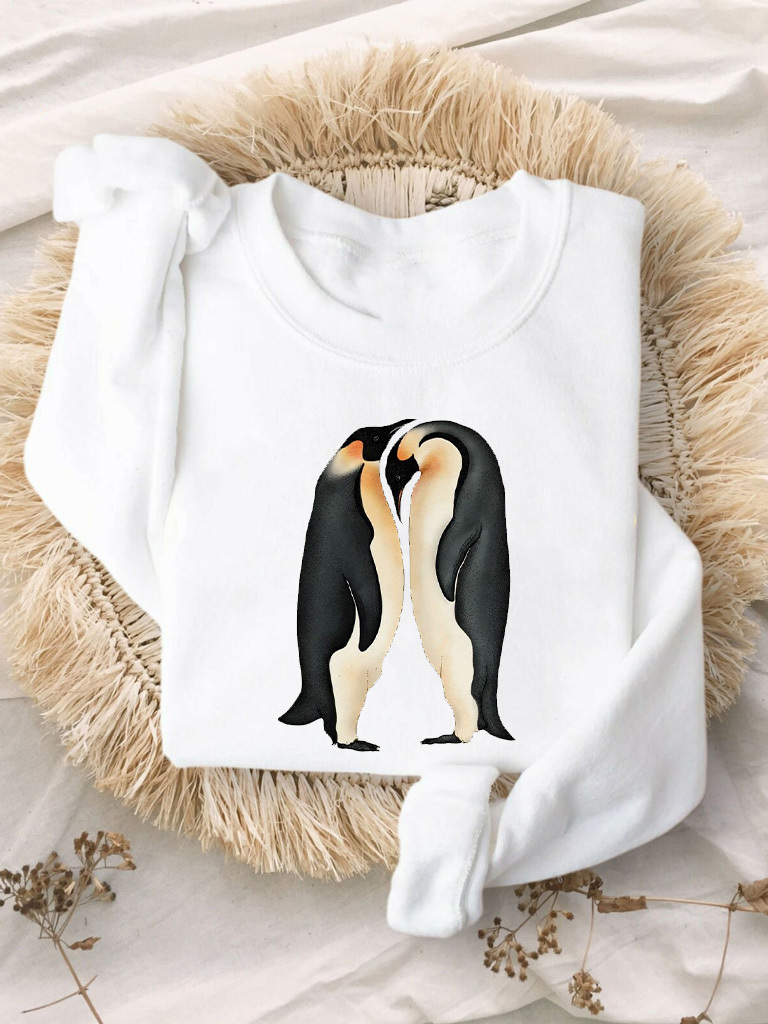 Світшот чоловічий білий Sensual penguins