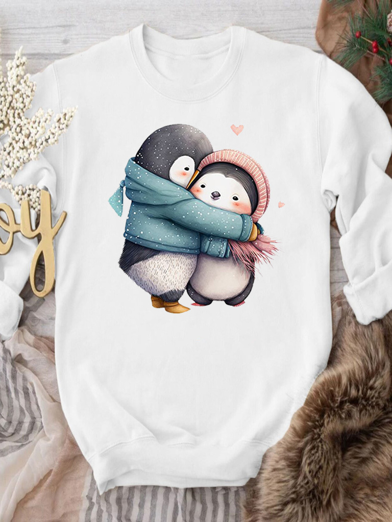 Світшот чоловічий білий Penguin Hugs