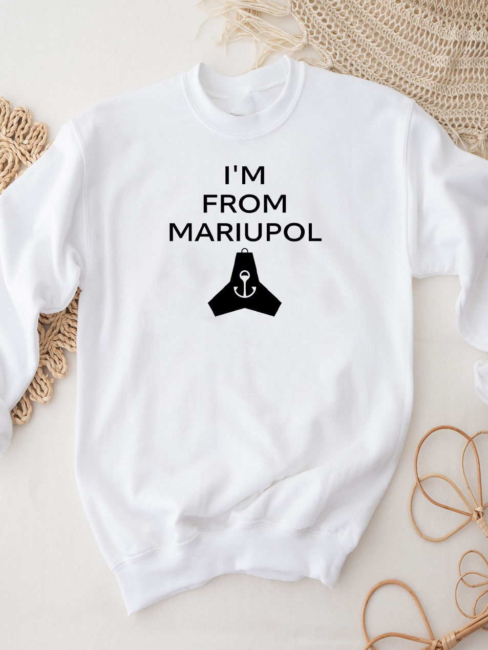 Світшот жіночий білий I'm from Mariupol