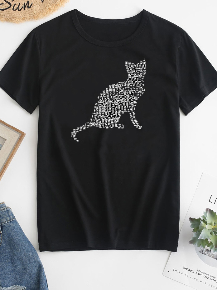 Футболка чоловіча чорна Silhouette cat