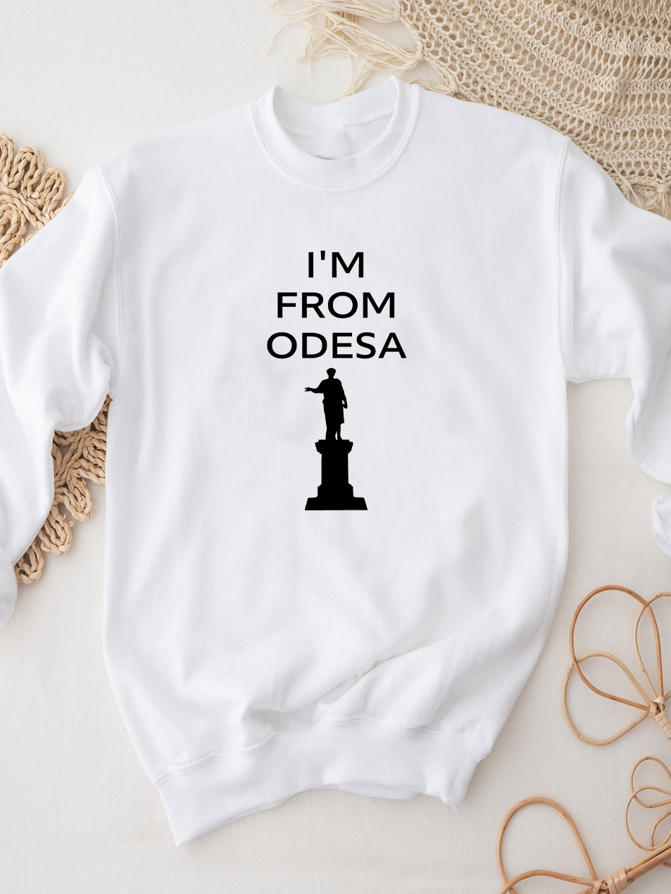 Світшот чоловічий білий I'm from Odessa