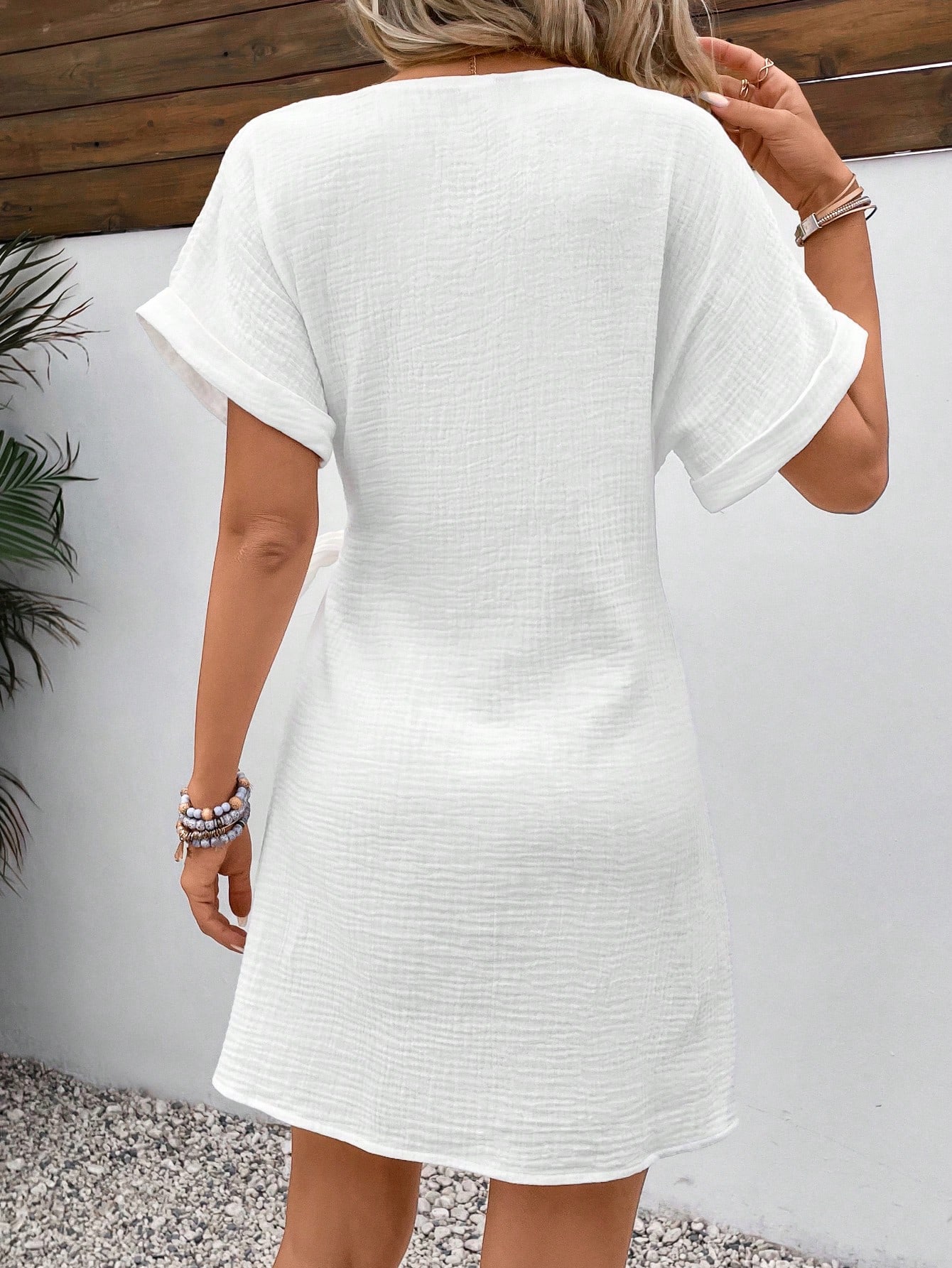 Women's Batwing Sleeve Wrap Design Dress