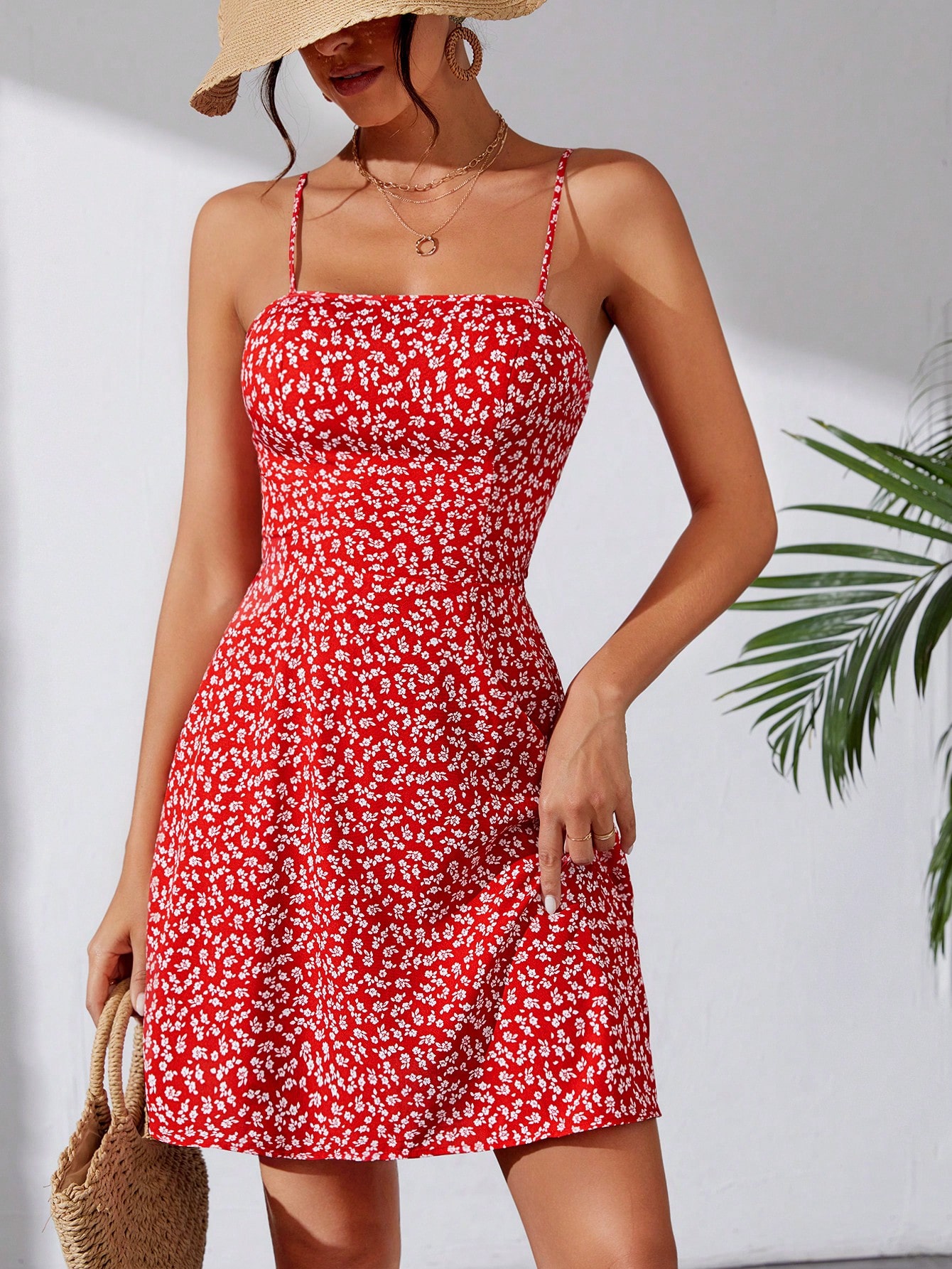 Tall Women'S Spaghetti Strap Floral Print Sundress