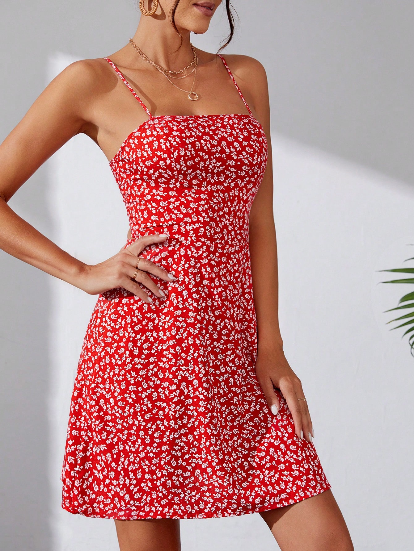 Tall Women'S Spaghetti Strap Floral Print Sundress