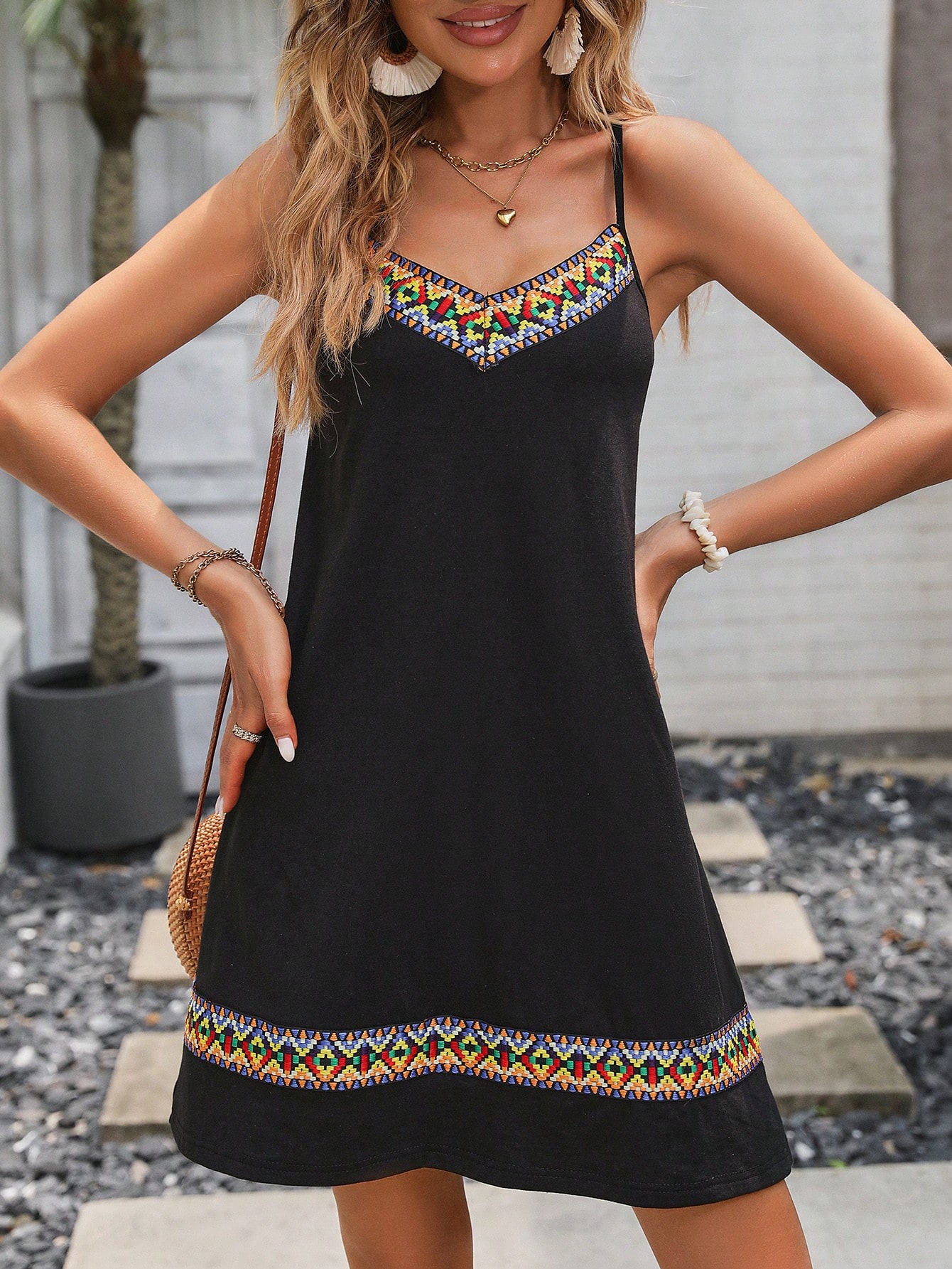 Geo Tape Cami Dress