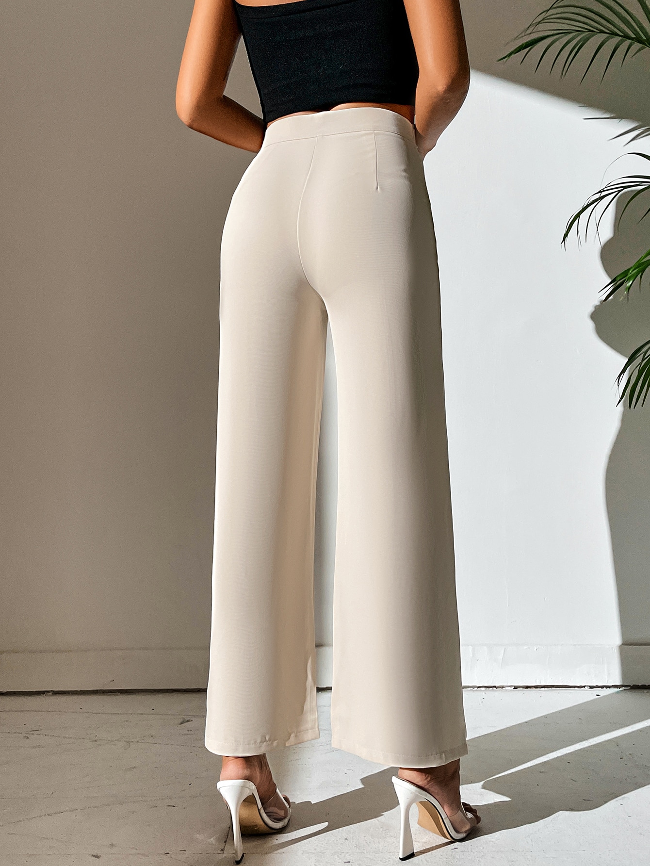 PETITE Split Hem Straight Leg Dress Pants