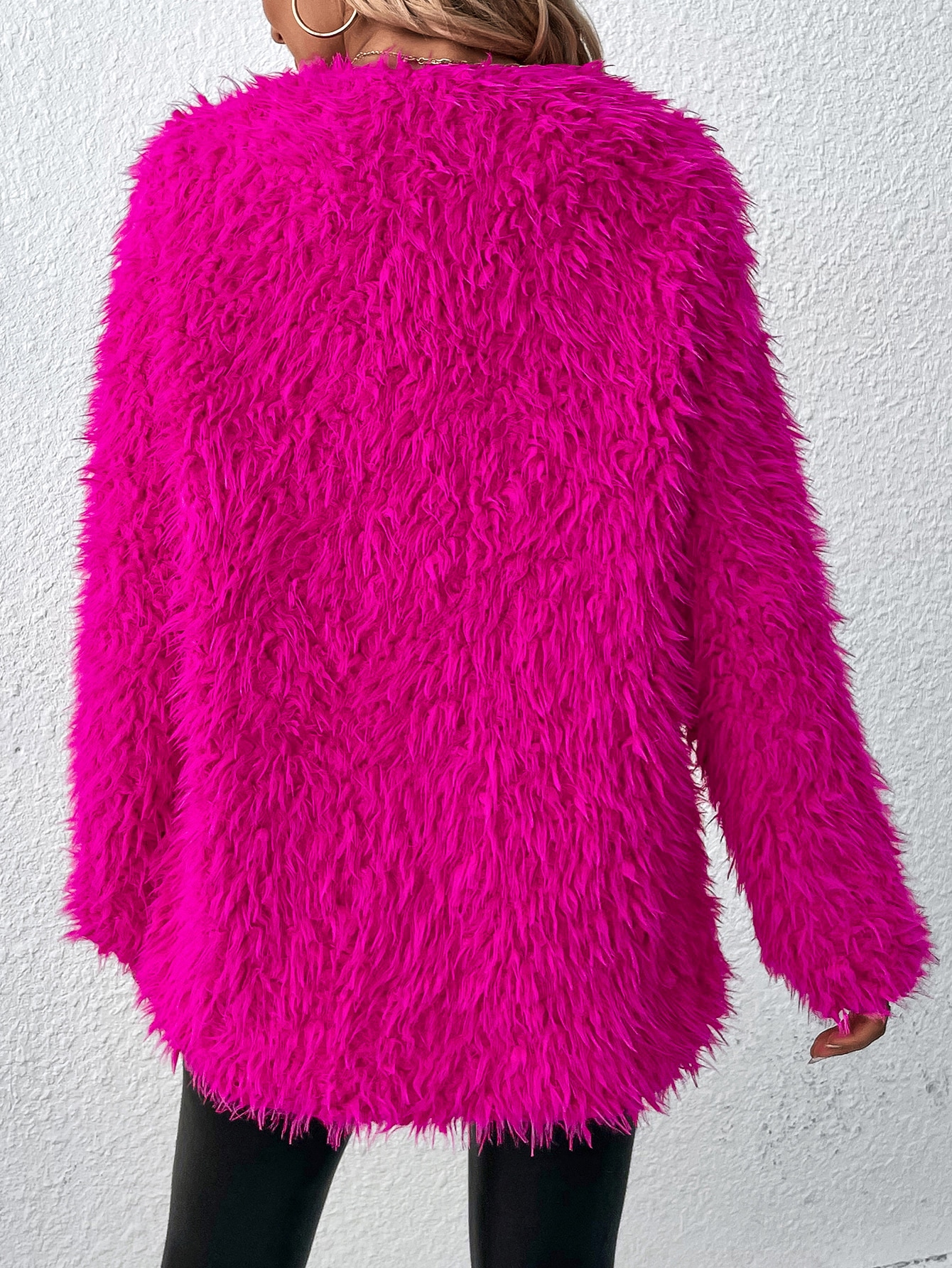 Open Front Fuzzy Coat