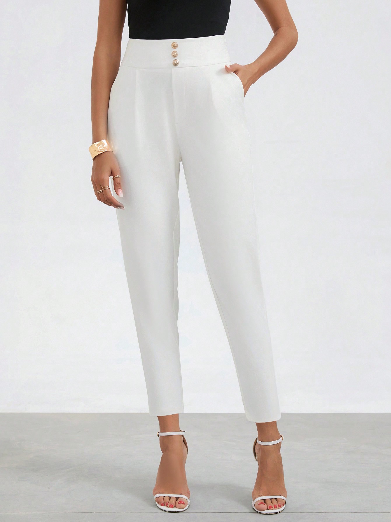 Women's Solid Color Tapered Casual Pants