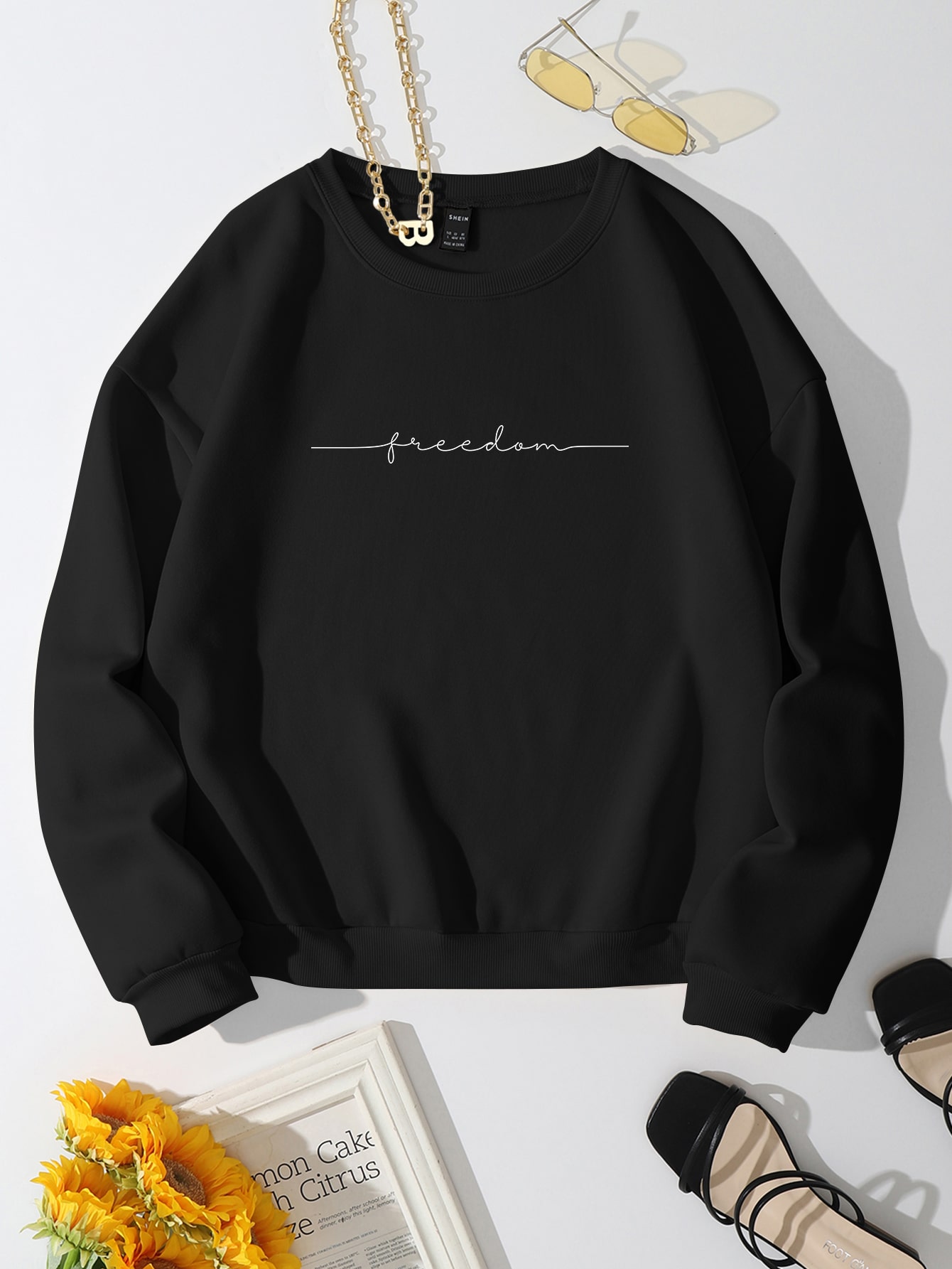 Letter Print Drop Shoulder Sweatshirt