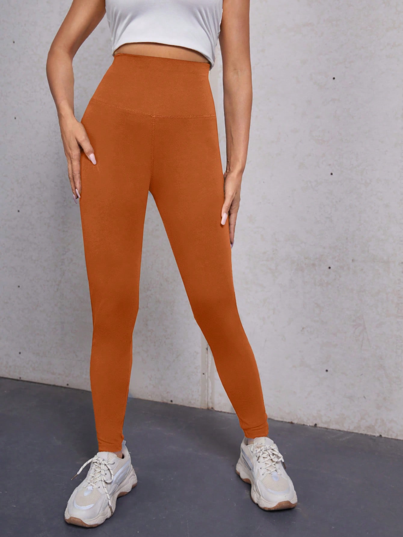 BASICS High Waist Knitted Stretch Leggings