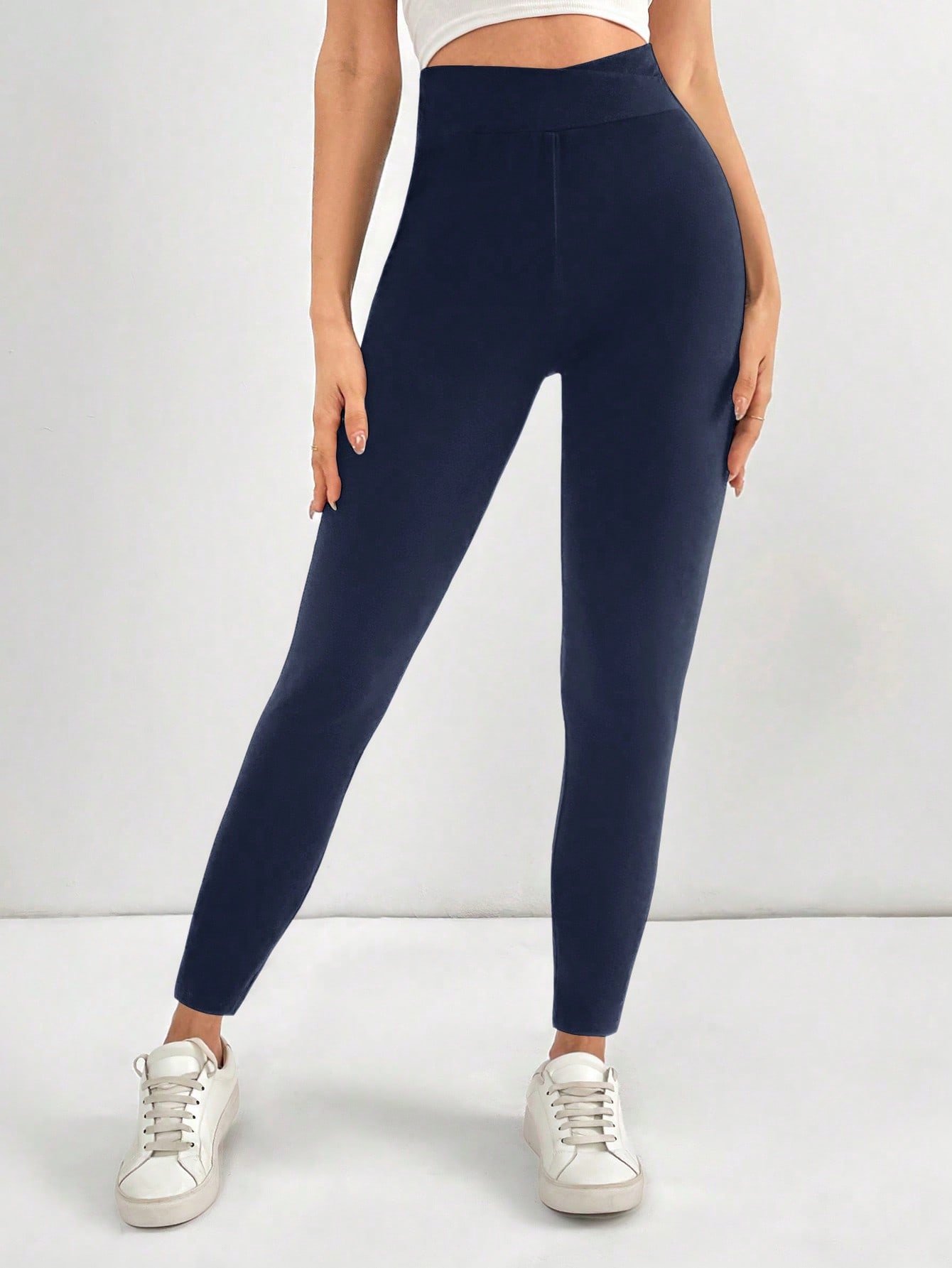 Tall High Waisted Leggings With V-Cut Waistband