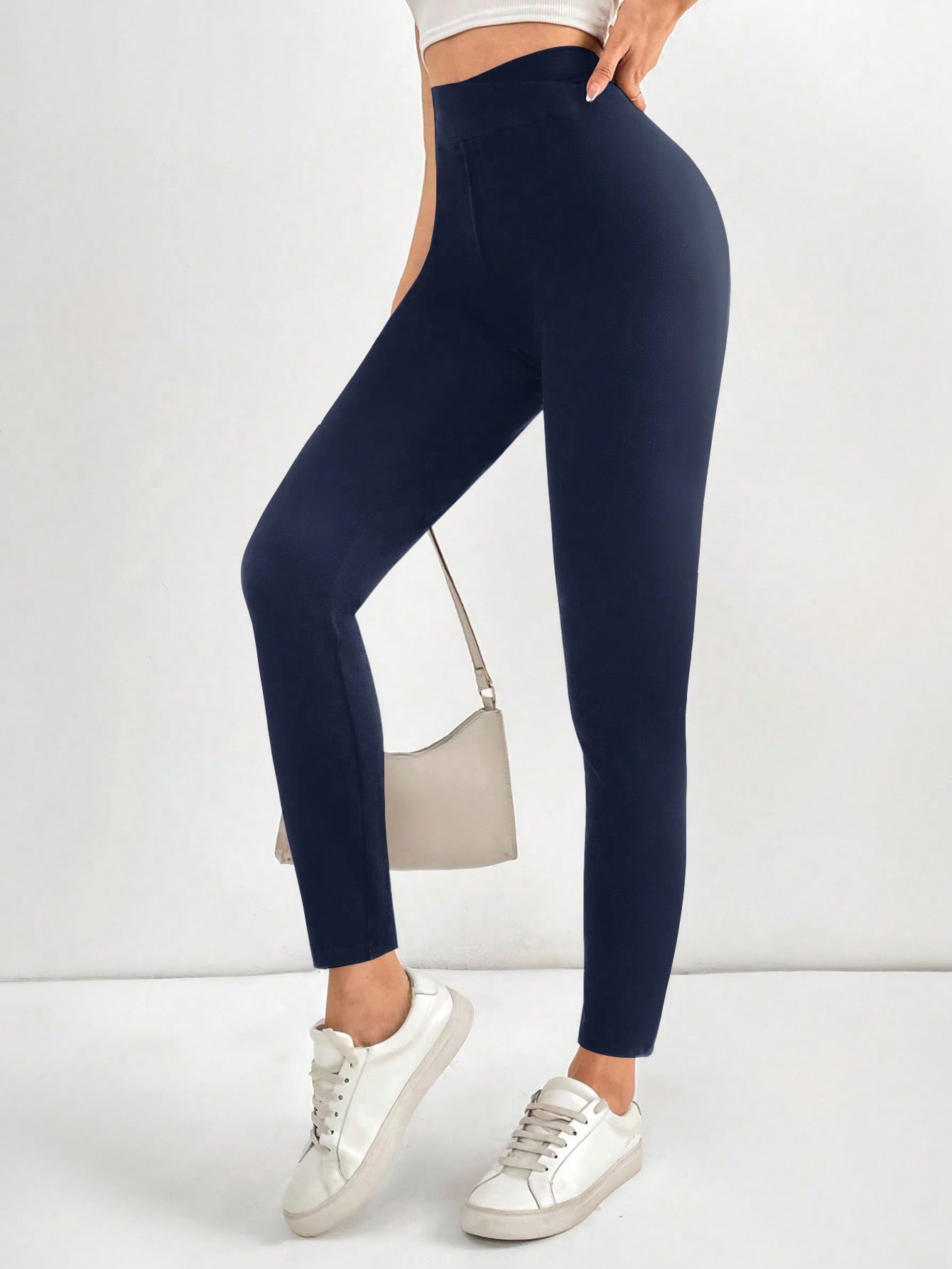 Tall High Waisted Leggings With V-Cut Waistband