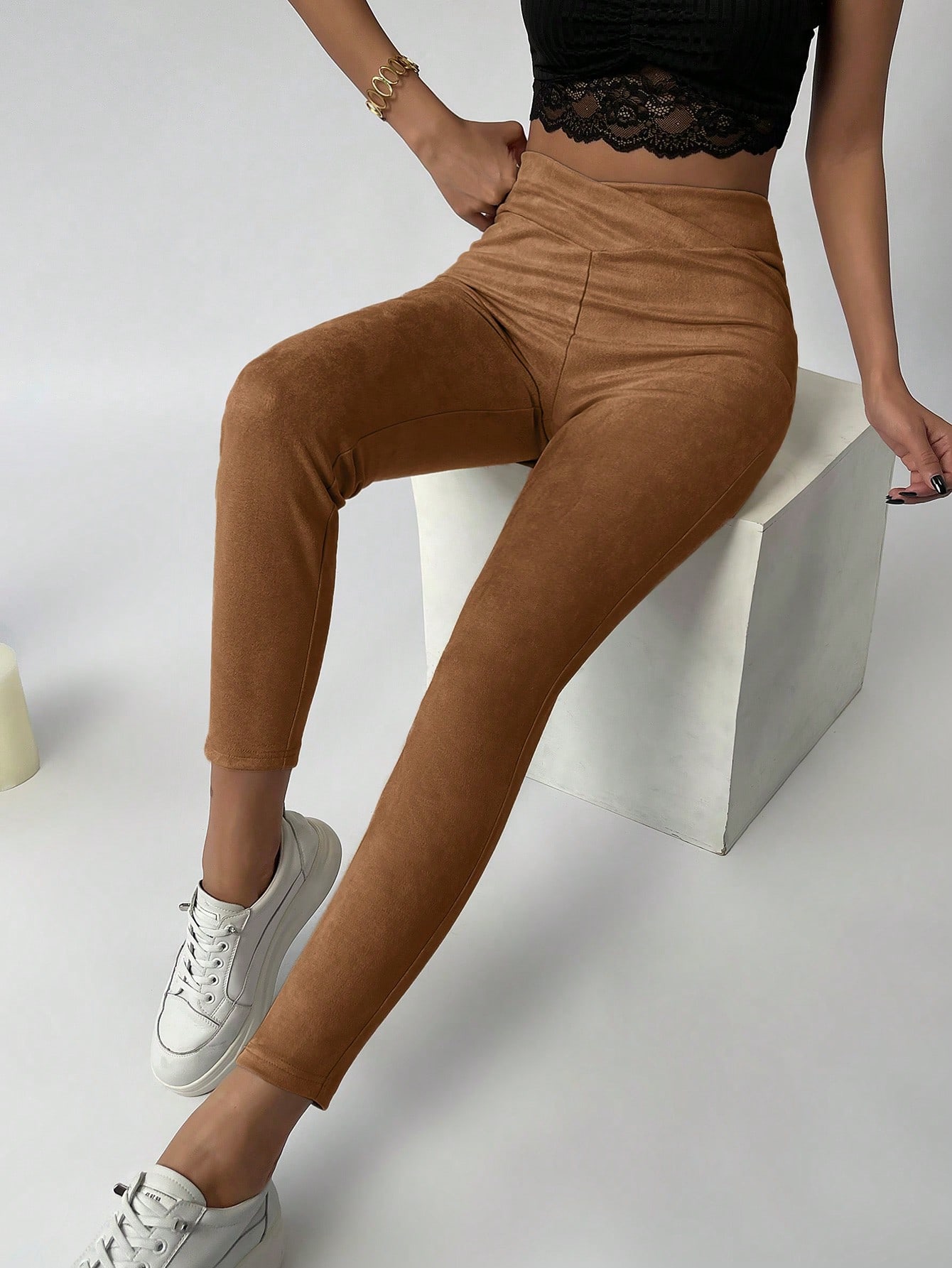 Women's Asymmetrical Waist Long Length Leggings